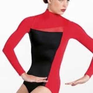 Balera Red and Black Bodysuit